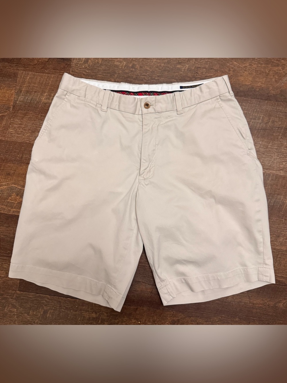 Polo Golf Ralph Lauren Men’s Shorts Size 32 Khaki Stretch Flat Front 9” Inseam